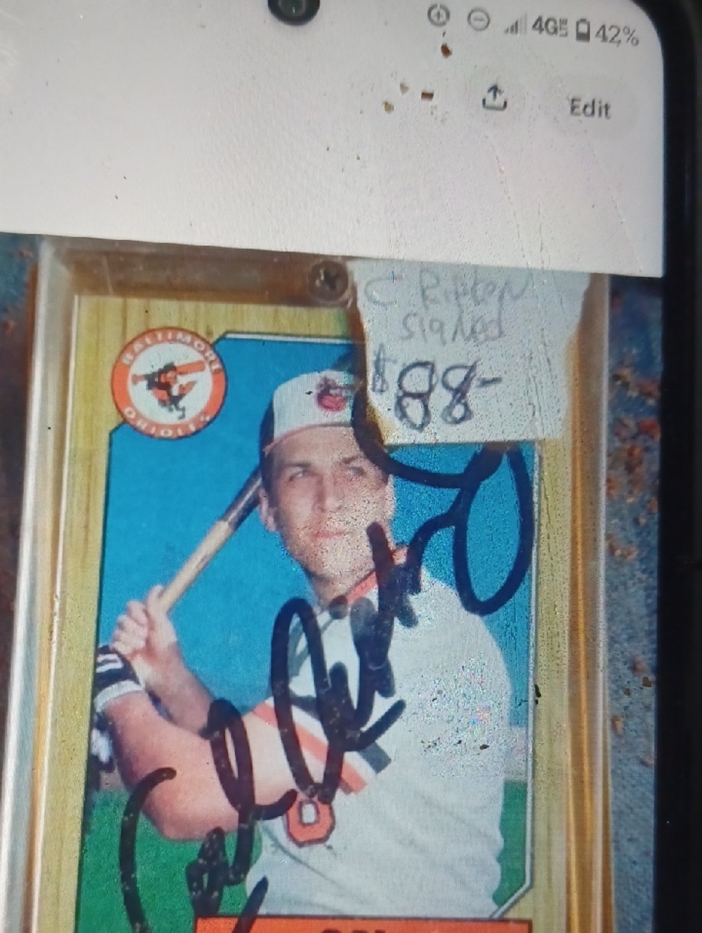 Cal Ripken Autographed Baseball Card
